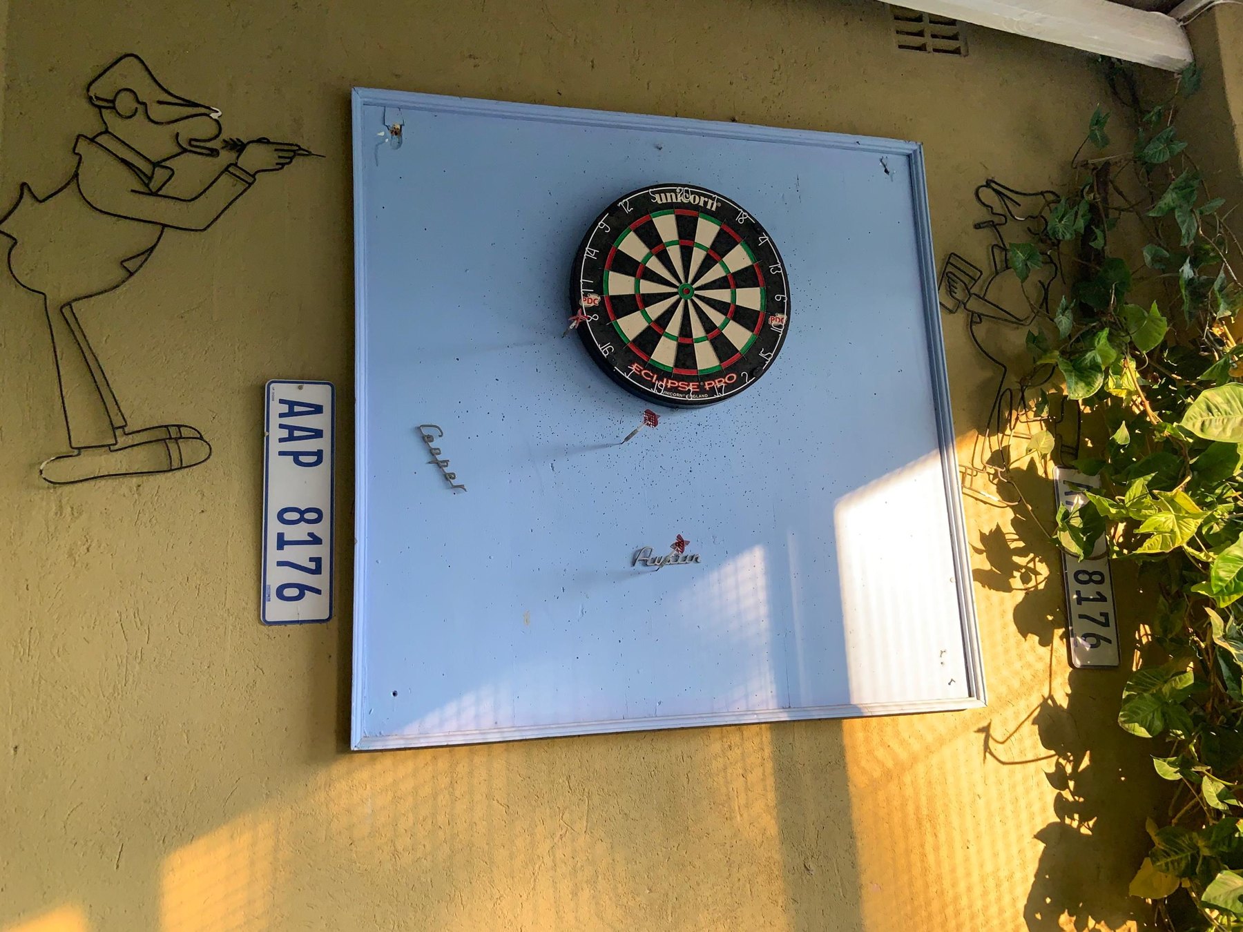 Dart board games area